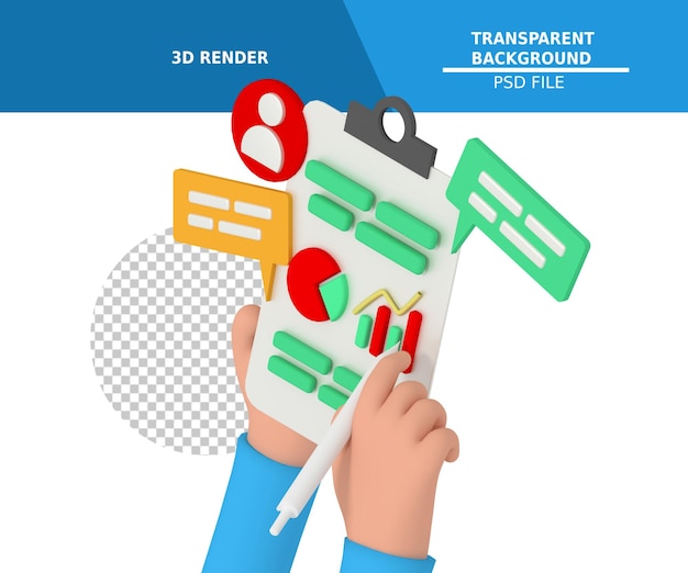 PSD modellazione 3d isometrica della pianificazione aziendale