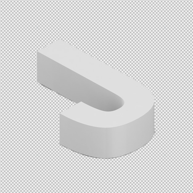 Isometric alphabet 3d isolated render