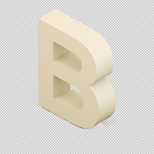 PSD isometric alphabet 3d isolated render