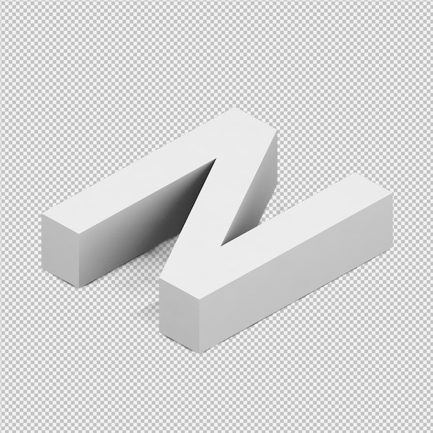 Isometric alphabet 3d isolated render