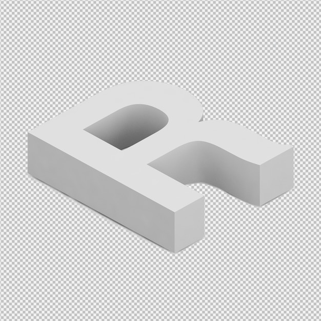 Isometric alphabet 3d isolated render