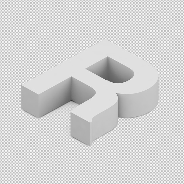 Isometric Alphabet 3d Isolated Render