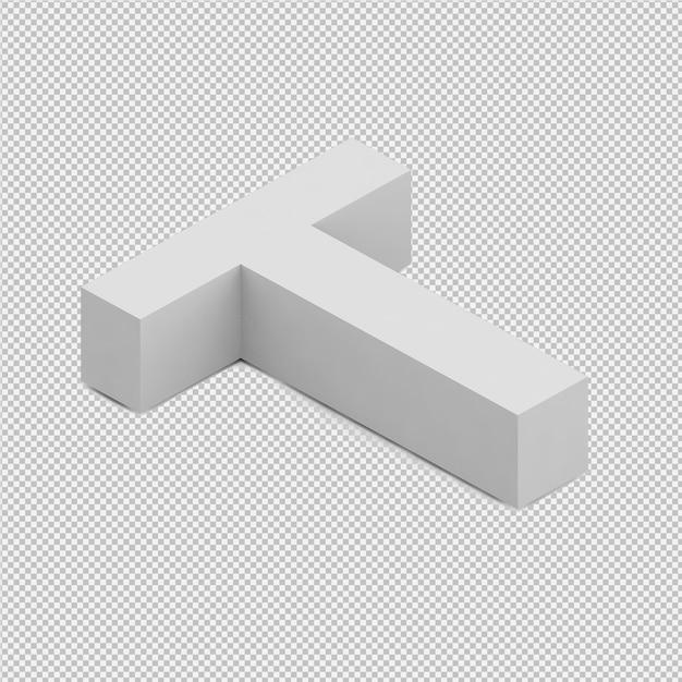 Isometric Alphabet 3D isolated render