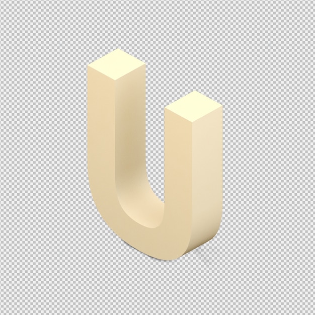 PSD isometric alphabet 3d isolated render