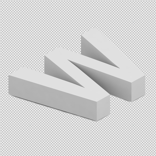 Isometric Alphabet 3d Isolated Render