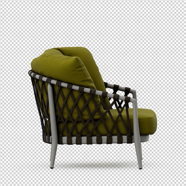 Изометрические кресло 3d визуализации изолированы