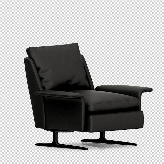 isometric armchair 3d render isolated