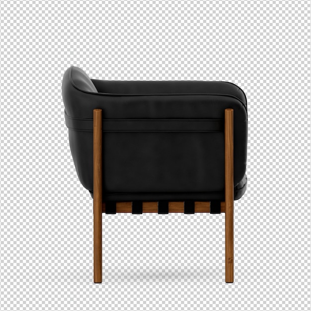 Isometric armchair 3d render isolated