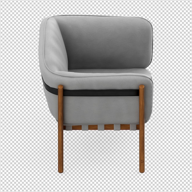 Isometric armchair 3d render isolated