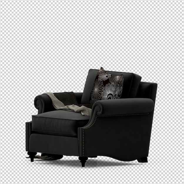 Isometric Armchair 3D render isolated