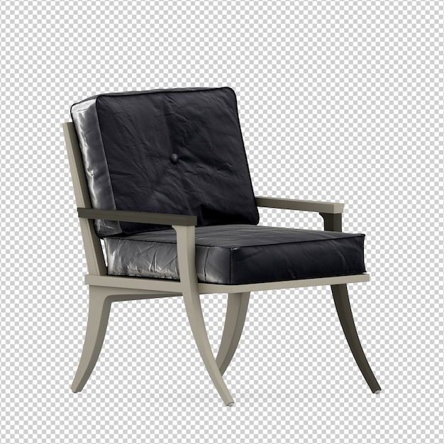 Isometric armchair 3d render isolated