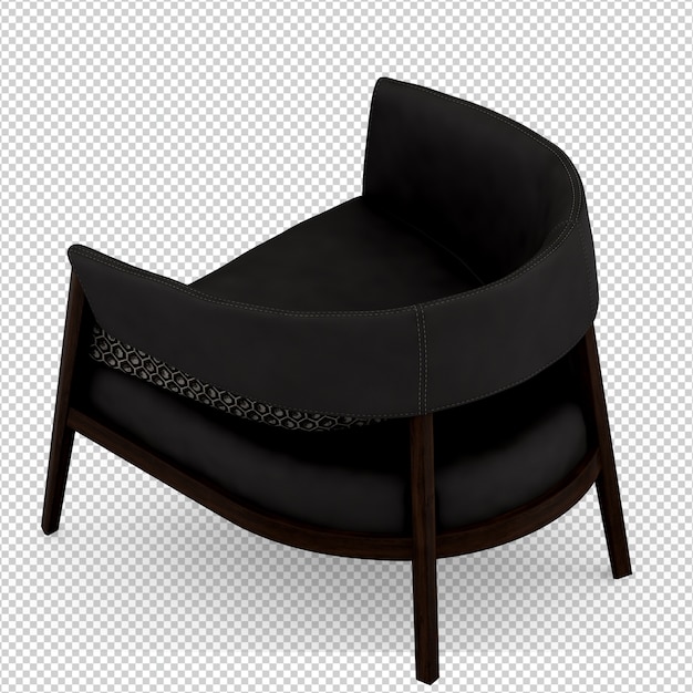 Isometric armchair 3d render isolated