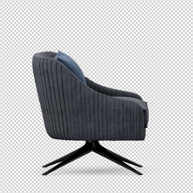 Isometric armchair 3d render isolated