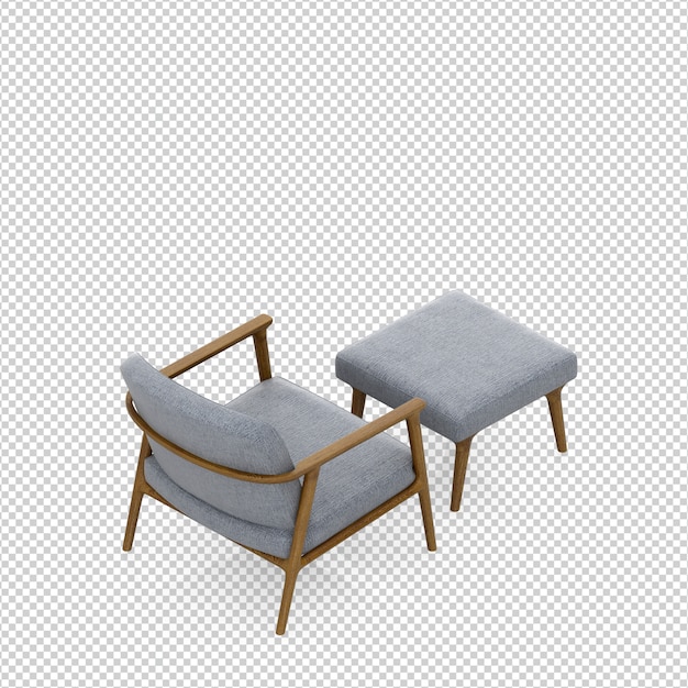 Isometric Armchair 3D render isolated