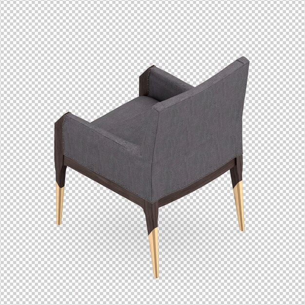 Isometric armchair 3d render isolated