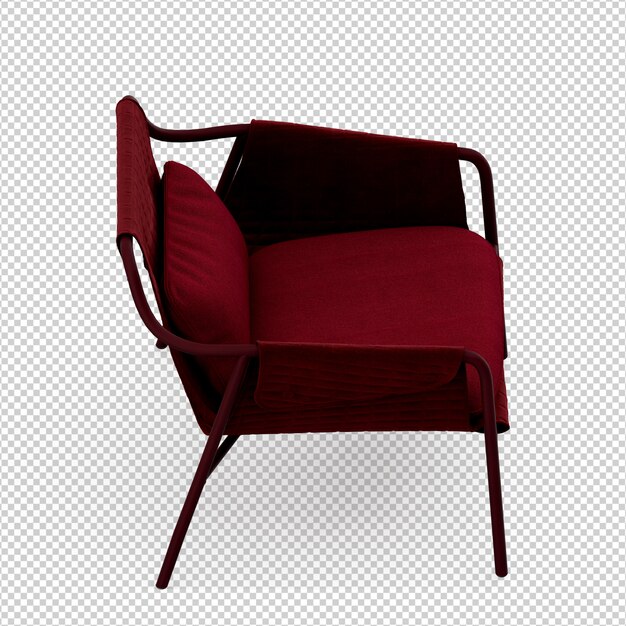 Isometric Armchair 3D render isolated