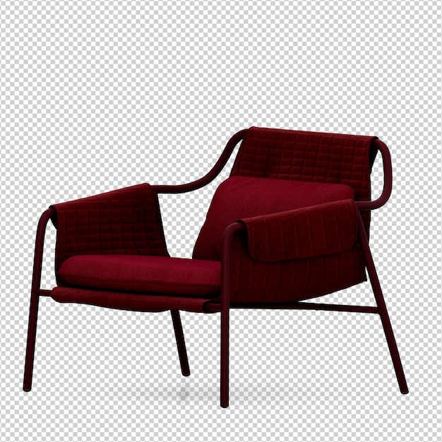 Isometric armchair 3d render isolated