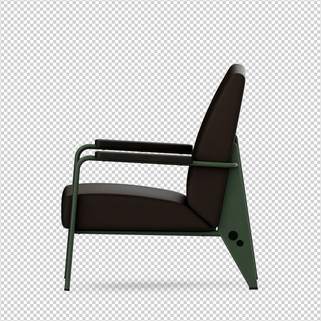 Isometric armchair 3d render isolated