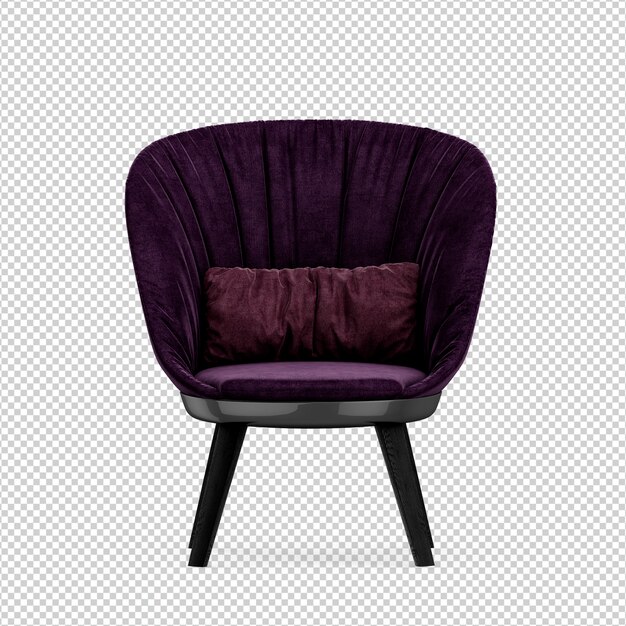 Isometric armchair 3d render isolated