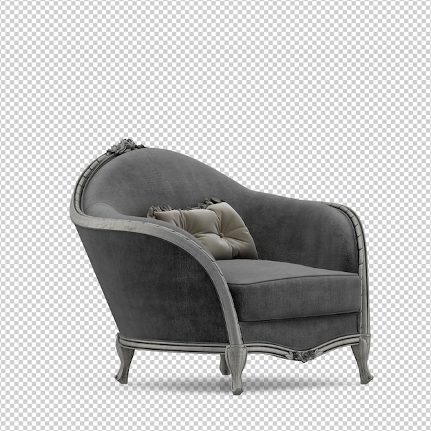 isometric armchair 3d render isolated
