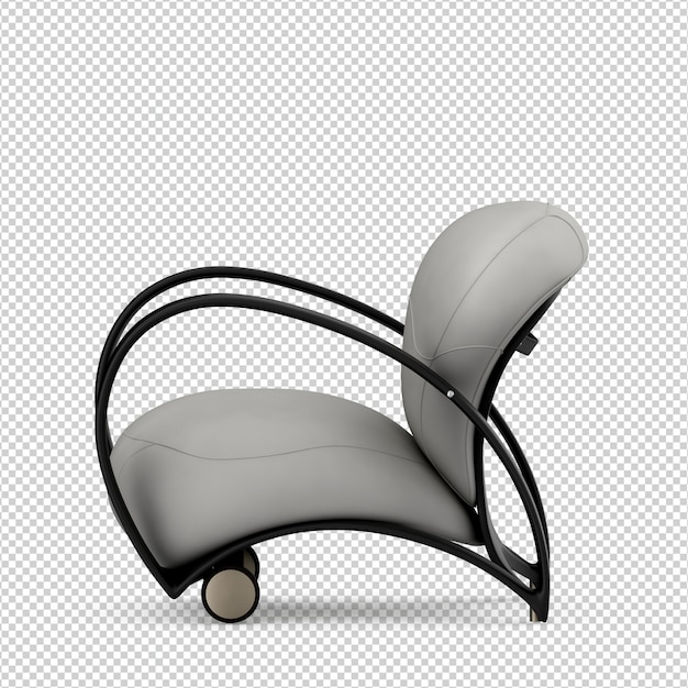 PSD isometric armchair 3d render isolated