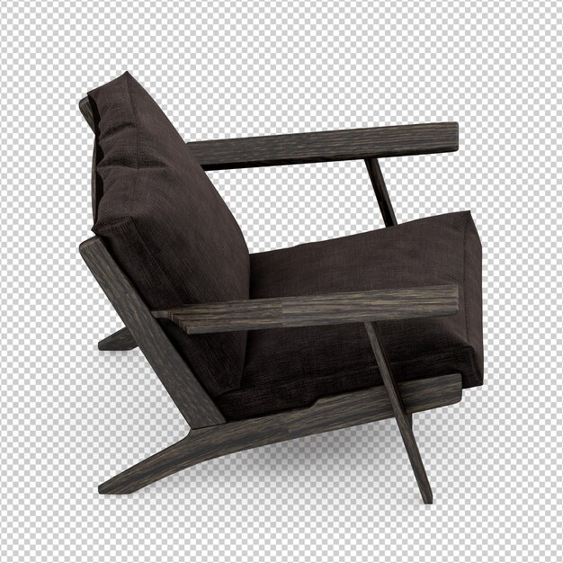 Isometric armchair 3d render isolated