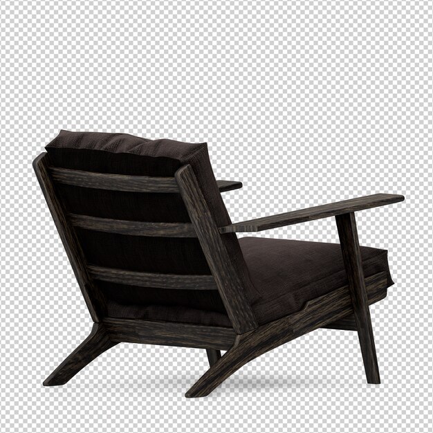 Isometric armchair 3d render isolated