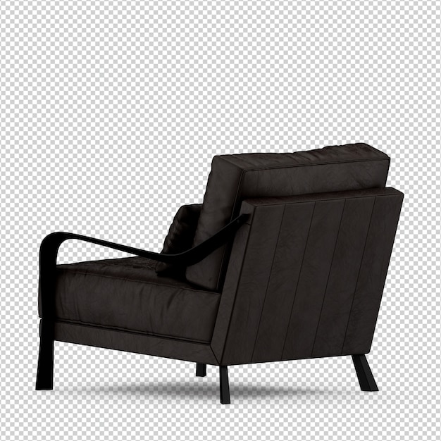 Isometric armchair 3d render isolated