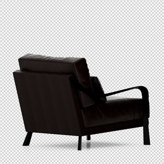 isometric armchair 3d render isolated