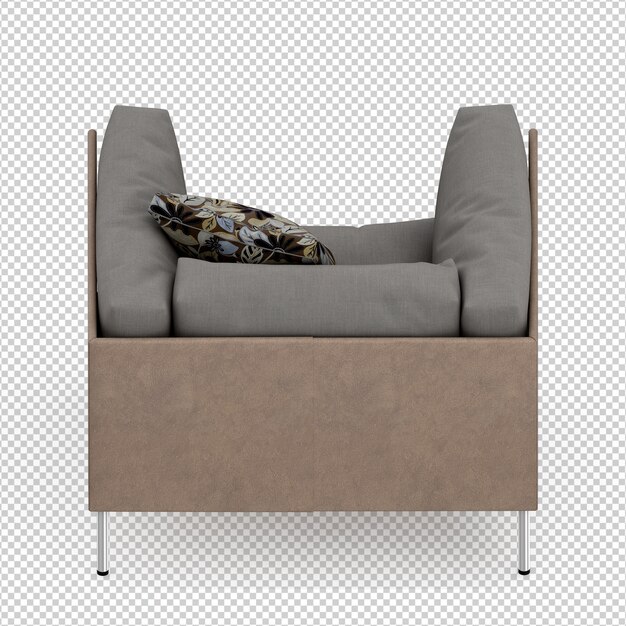 Isometric armchair 3d render