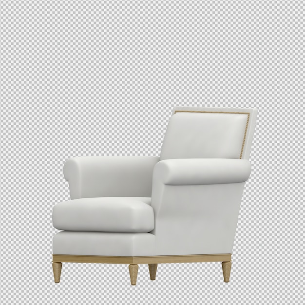 Isometric armchair 3d rendering