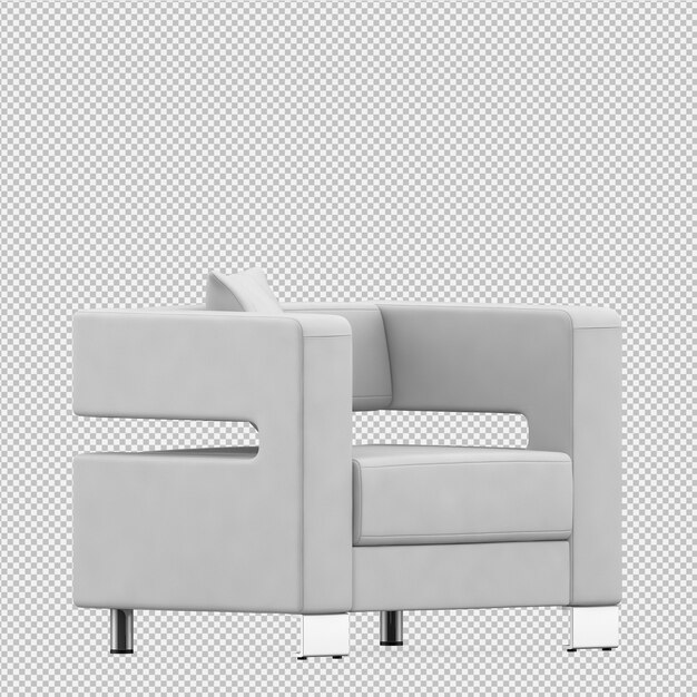 PSD isometric armchair 3d rendering