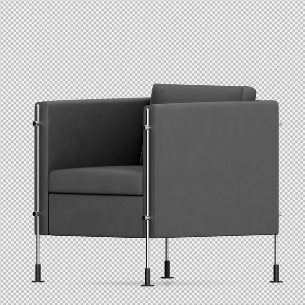 Isometric armchair 3d rendering