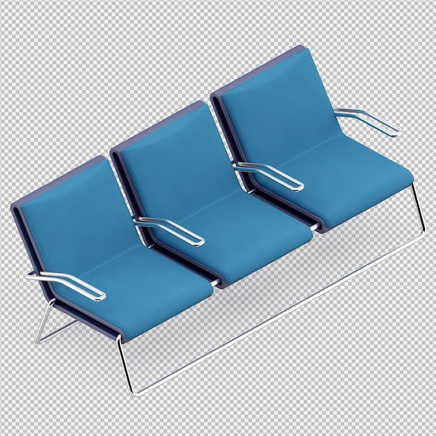 Isometric armchair 3d rendering