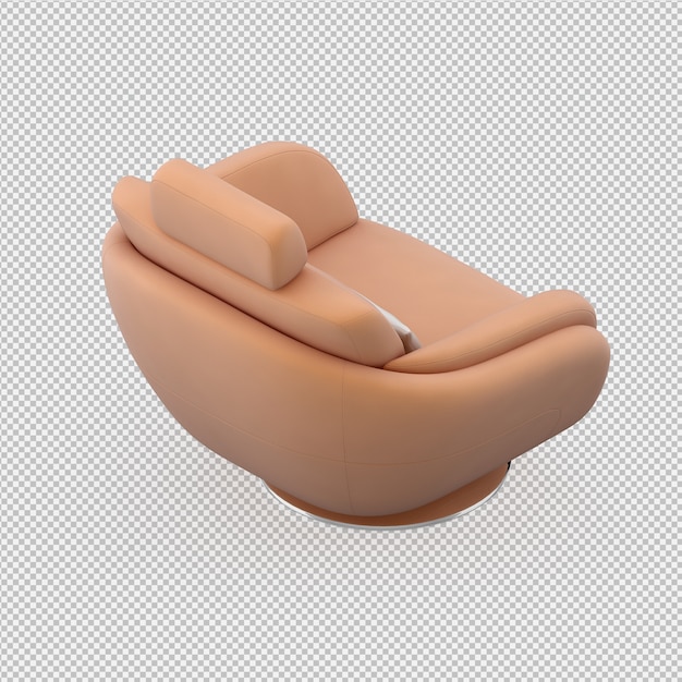 PSD Изометрические 3d-рендеринг кресло