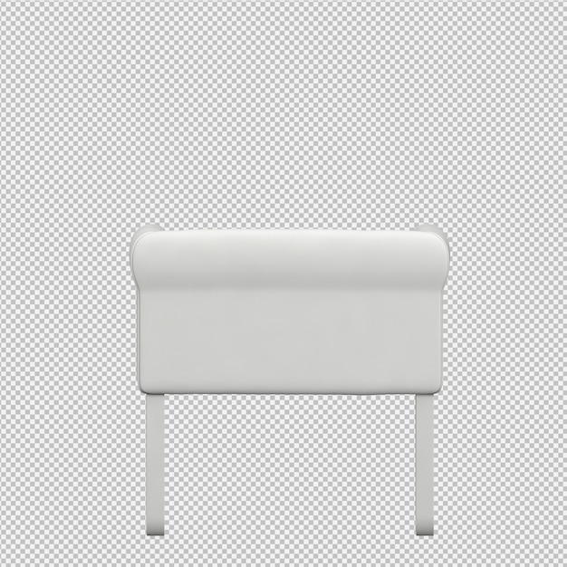 Isometric armchair 3d rendering