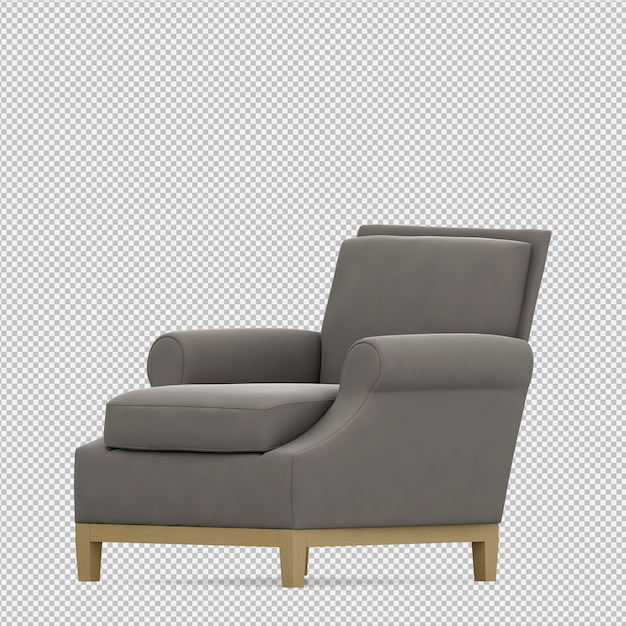 Isometric armchair 3d rendering