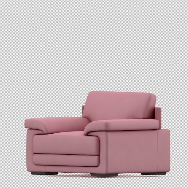 Rendering poltrona isometrica 3d