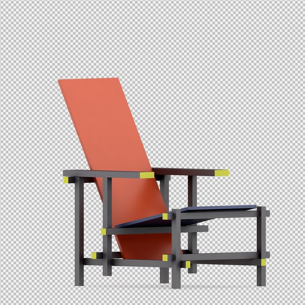 Isometric armchair 3d rendering