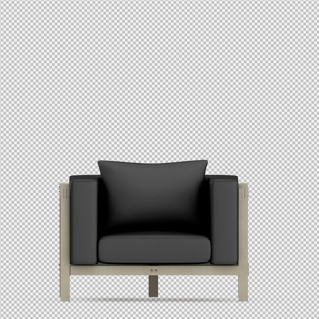 Isometric armchair 3d rendering