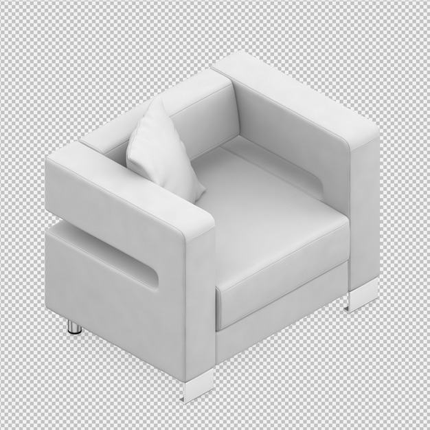 PSD isometric armchair 3d rendering