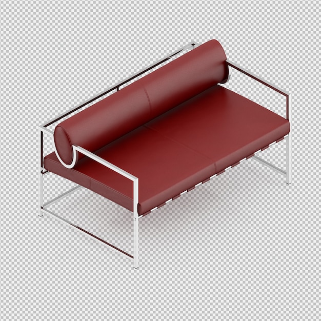 PSD isometric armchair 3d rendering
