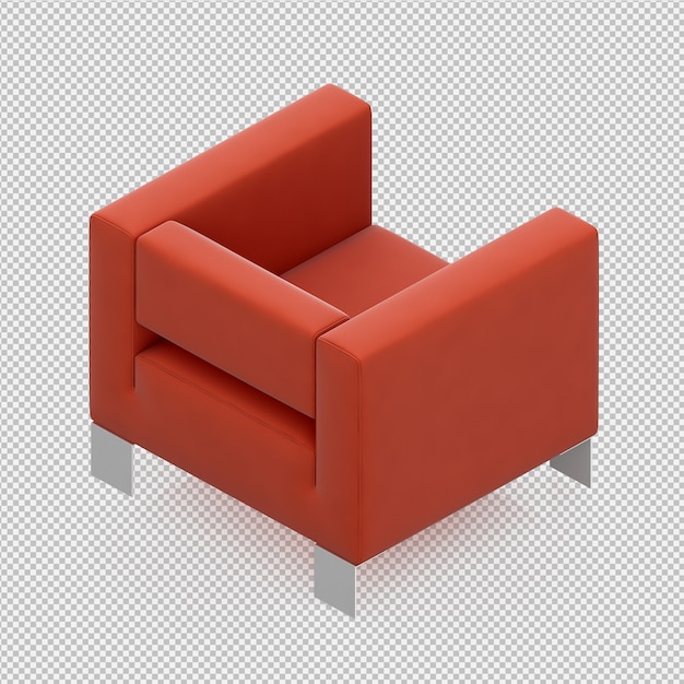 Isometric Armchair 3D rendering