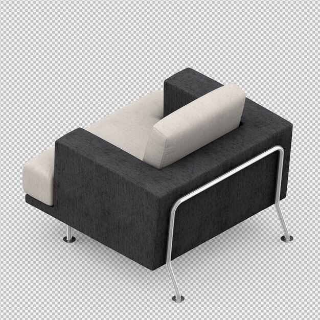 Isometric armchair 3d rendering