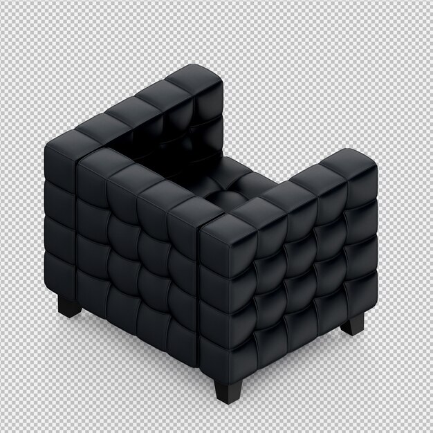 Isometric armchair 3d rendering