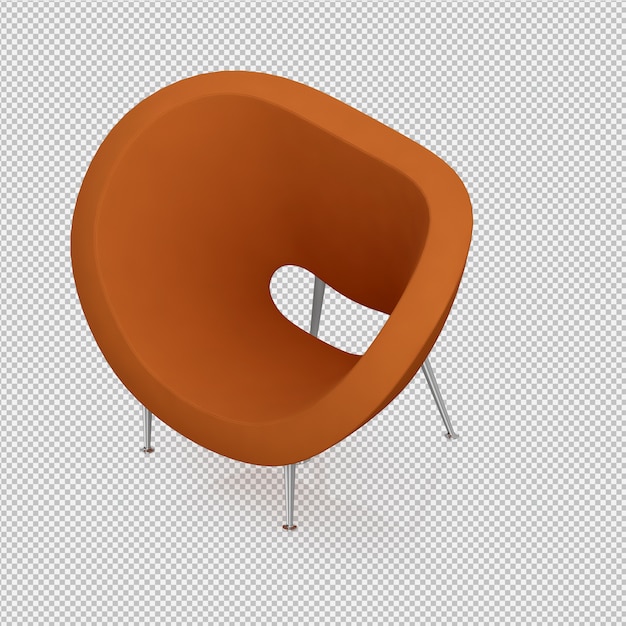 Isometric armchair 3d rendering