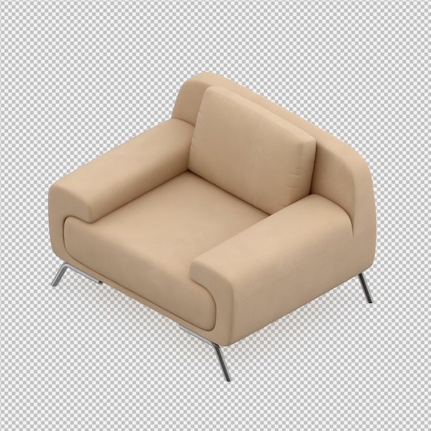 Isometric Armchair 3D rendering