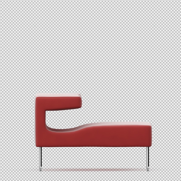 PSD isometric armchair 3d rendering