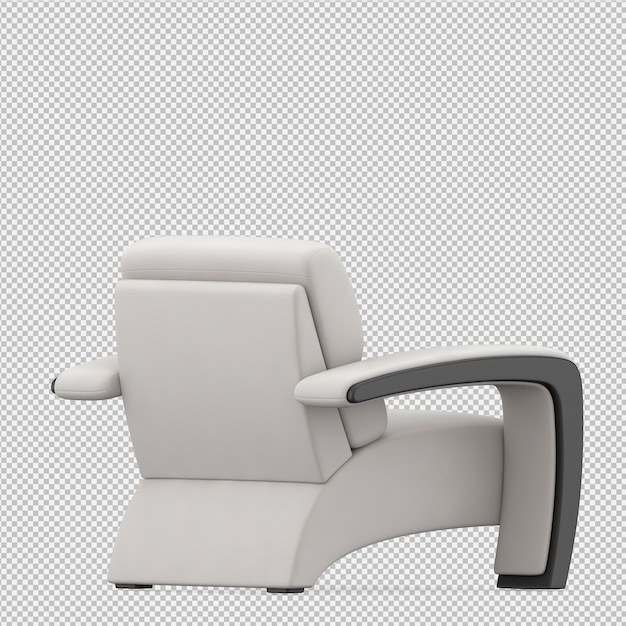 PSD isometric armchair 3d rendering