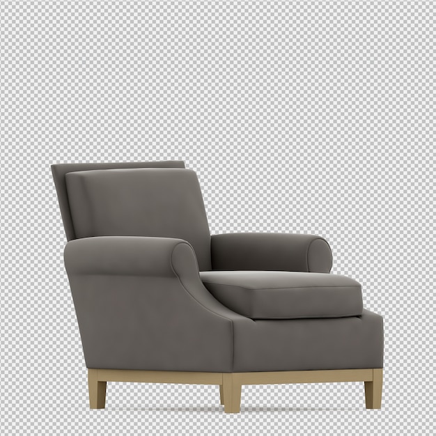 Isometric armchair 3d rendering